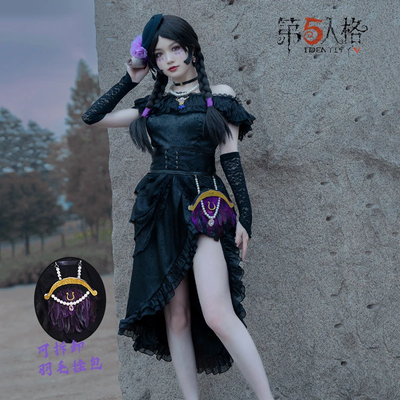 Anne-vestido ajustado negro sin tirantes para mujer, disfraz Sexy para juego Identity V toymaker, nuevo