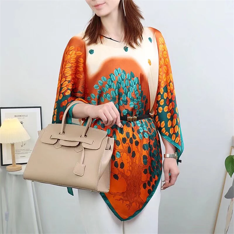 2024 Shawls Summer Beach Sexy Women Fashion Print Chiffon Smock Bikini Cover Up Loose Blouse Sunscreen Comfortable Poncho Hot