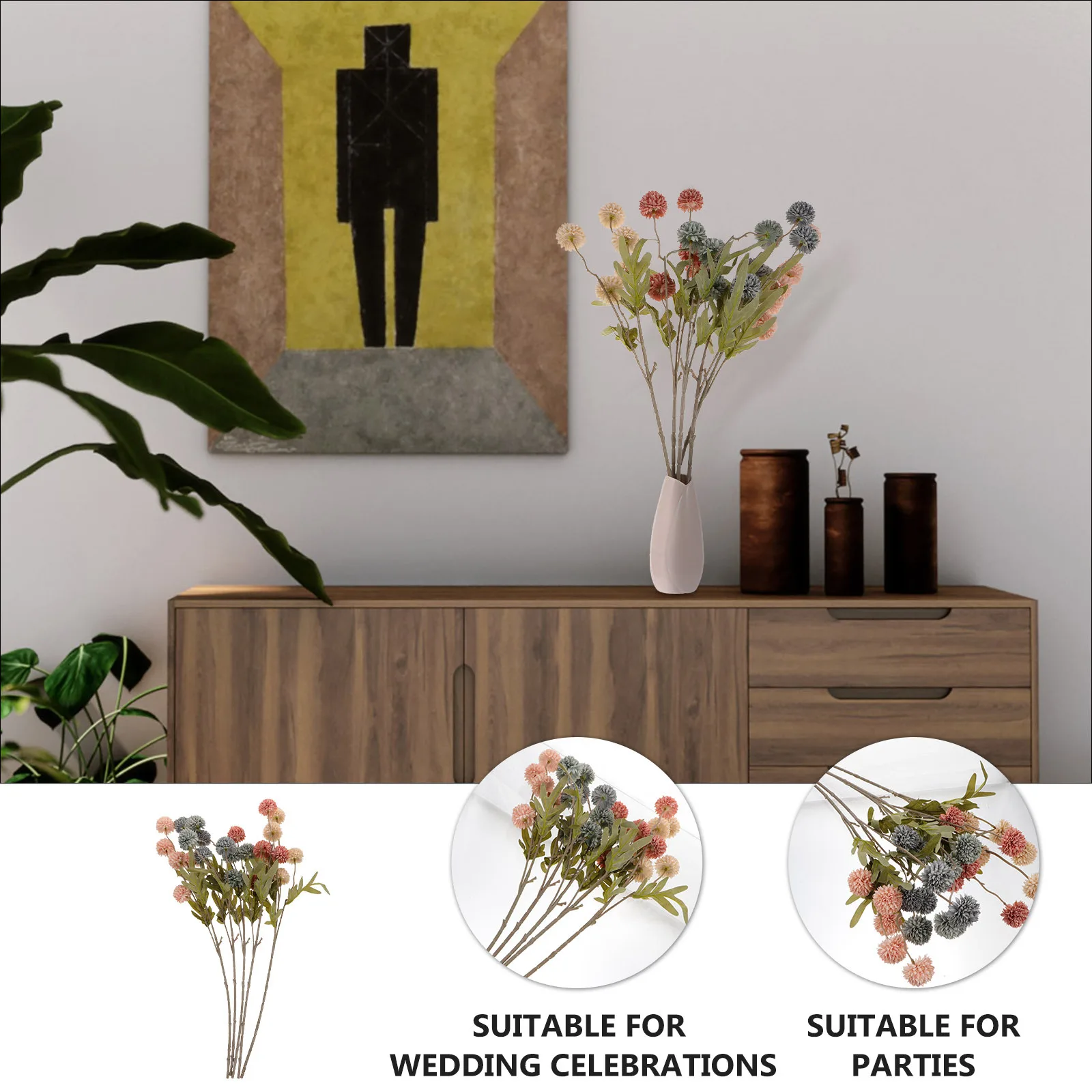 

5pcs Artificial Simulation Hydrangea Romantic Decorative For Home Wedding Party Decoration Fake Flower Ornament Simulation