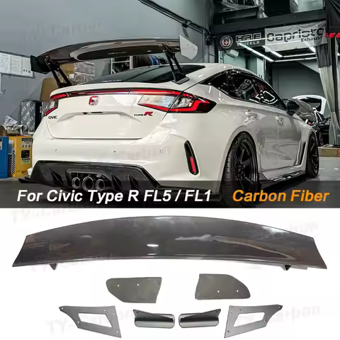 For Honda Type R FL5 2022+ Varis Style Real Carbon Fiber Rear Trunk Spoiler Wing FL5 FL1 Bodykits Accessories