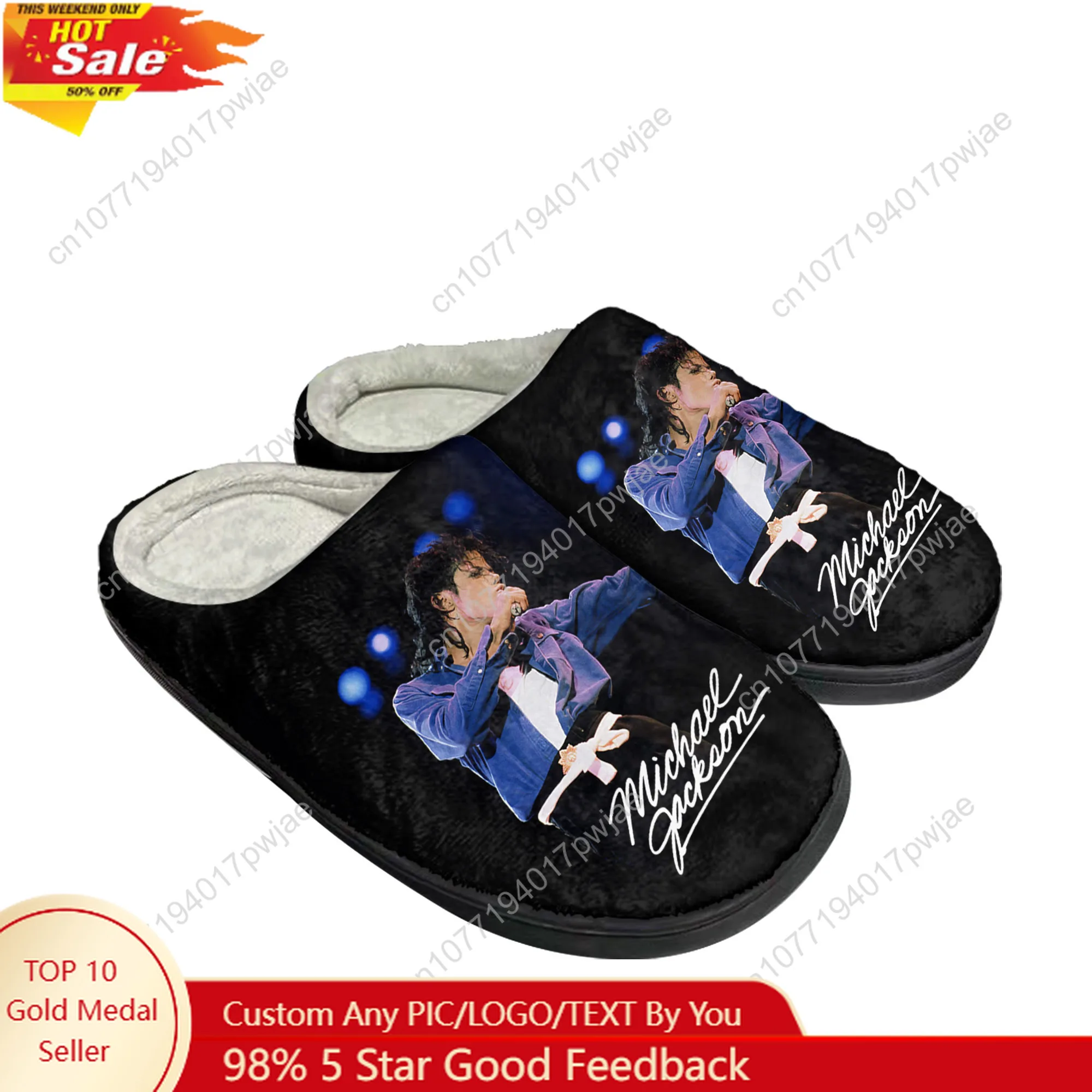 

Michael Jackson Singer Home Cotton Slippers Mens Womens Plush Bedroom Winter Keep Warm Cotton Slippers Slipper Custom Shoes