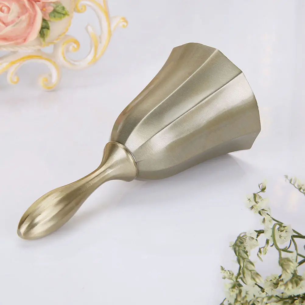 Party Handbell Retro Zinc Alloy Hand Bell Ergonomic Grip Lightweight Service Bell for Restaurant Bar Kitchen Hotel Reception