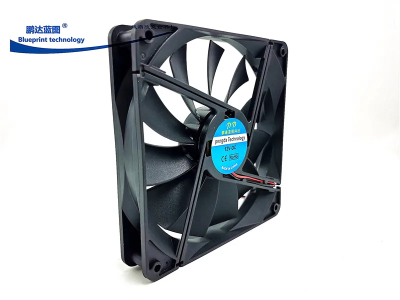 Ventilateur de refroidissement pour châssis, 13525, 13.5cm, taux d'air maximal 12V, 0,17 A, 135x135x25mm, nouveau