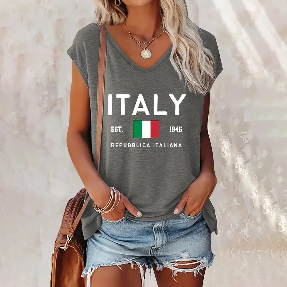 Vintage Mode Damen ärmellose Tanktops atmungsaktive lose lässige T-Shirts & Bluse Sommer Streetwear V-Ausschnitt T-Shirts plus Größe