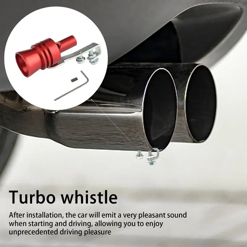 Exhaust Whistle Aluminum Alloy Exhaust Pipe Roar Maker Sound Enhancer Tailpipe Blow Off Valve Accessories Automobile Resonator