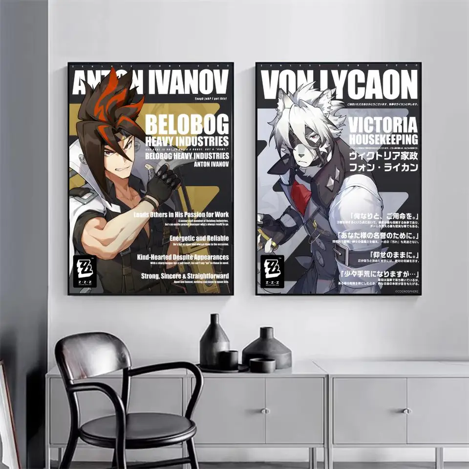 Game Z-Zenless Zone Zero ZZZ Poster Modern Minimalist Wall Art