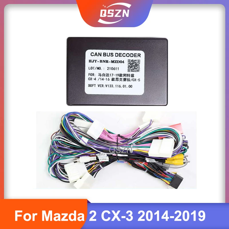 Car Adapter Wiring Harness 16 PIN Canbus Box Adapter For Mazda 2 CX-3 2014-2019 Android Car Radio Cable