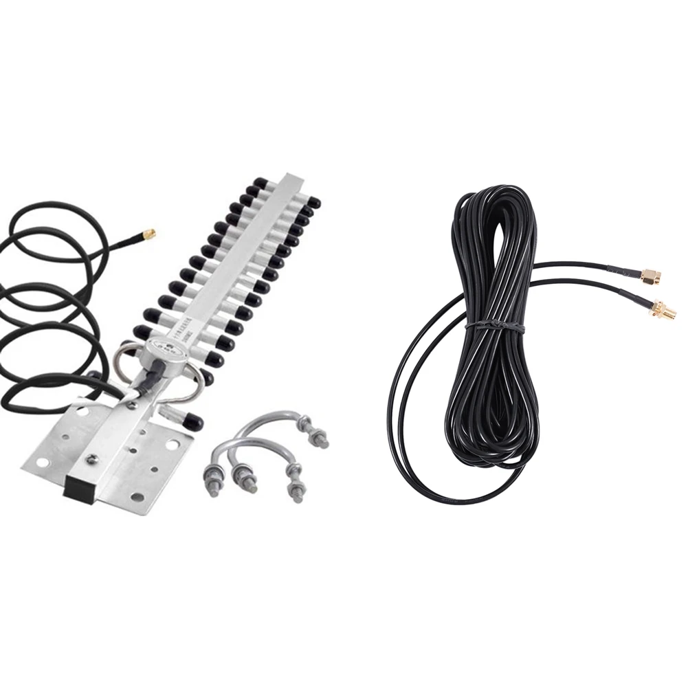2,4 GHz 16DBI-18DBI Yagi WLAN Wifi Omni Wireless Antenne 1,5 m mit RP – SMA Stecker auf Buchse WLAN-Antenne 10 M-BCBW