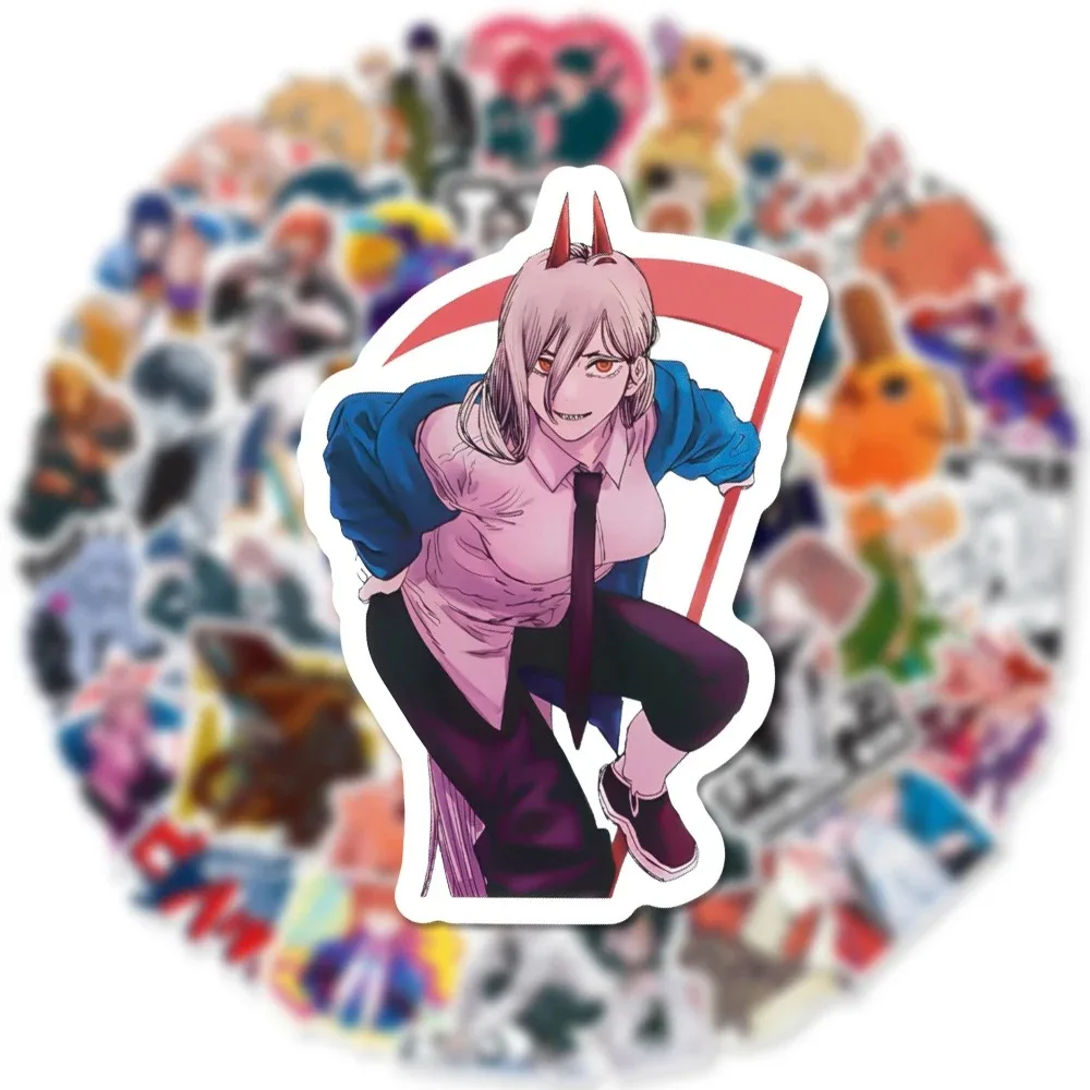 10/30/50pcs Pochita Chainsaw Man Stickers Cool Denji Makima Sticker Waterproof Skateboard Luggage Motorcycle Funny Anime Decals