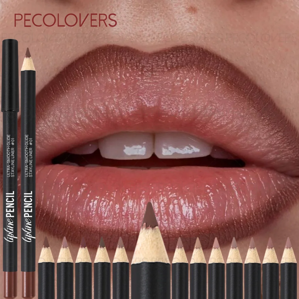 1 lápiz labial mate, delineador de labios/lápiz labial impermeable de larga duración, rico en colores, Halloween/Navidad