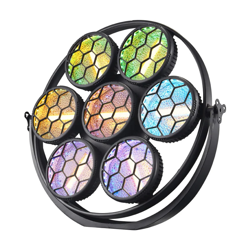 

Новый круглый светодиодный RGB-светильник Tiitee P1 7*60W COB для сцены, ретро-эффект, фоновая подсветка, винтажный блиндер-светильник