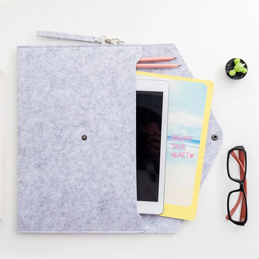 

Portable Felt Felt Folder A4 Large Capacity Archive Folder With Buckle Document Bag Data