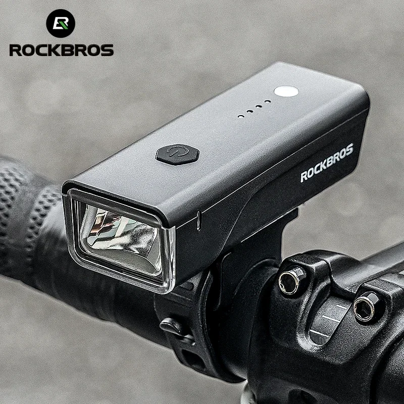 ROCKBROS phare de vélo Intelligent 260LM 1500mAh guidon type-c lampe de poche LED Rechargeable feu avant de vélo étanche