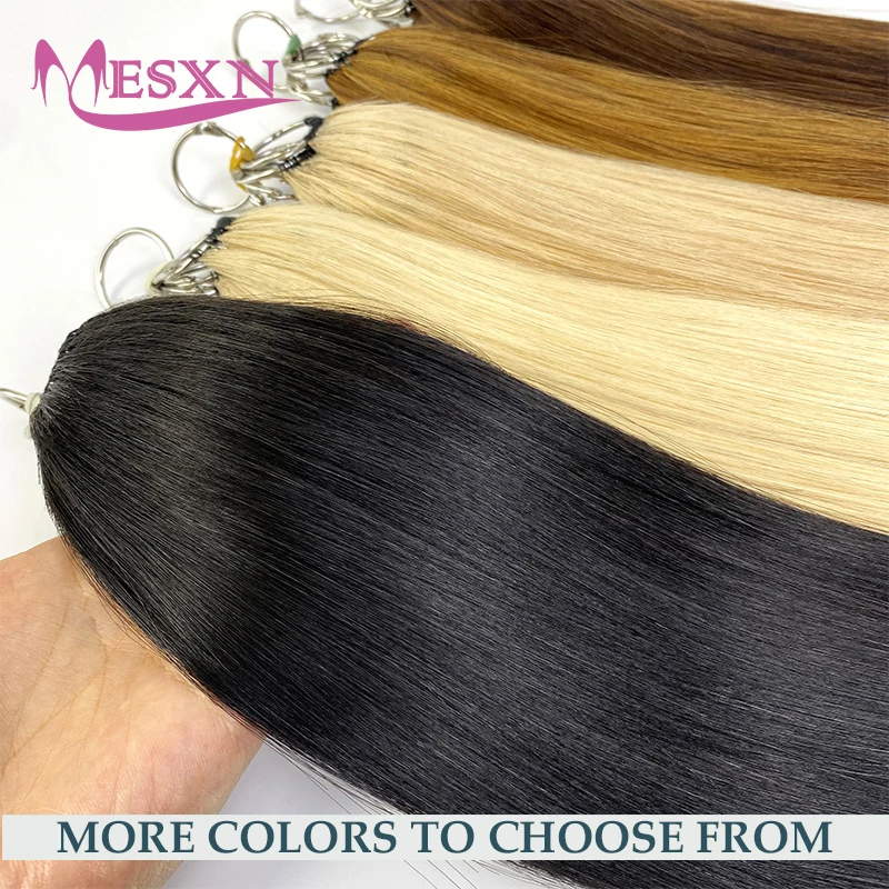 MESXN-extensões de cabelo de penas, 100% cabelo humano, cabelo natural real, confortável e invisível, feitos à mão, loiro marrom, 613 cores