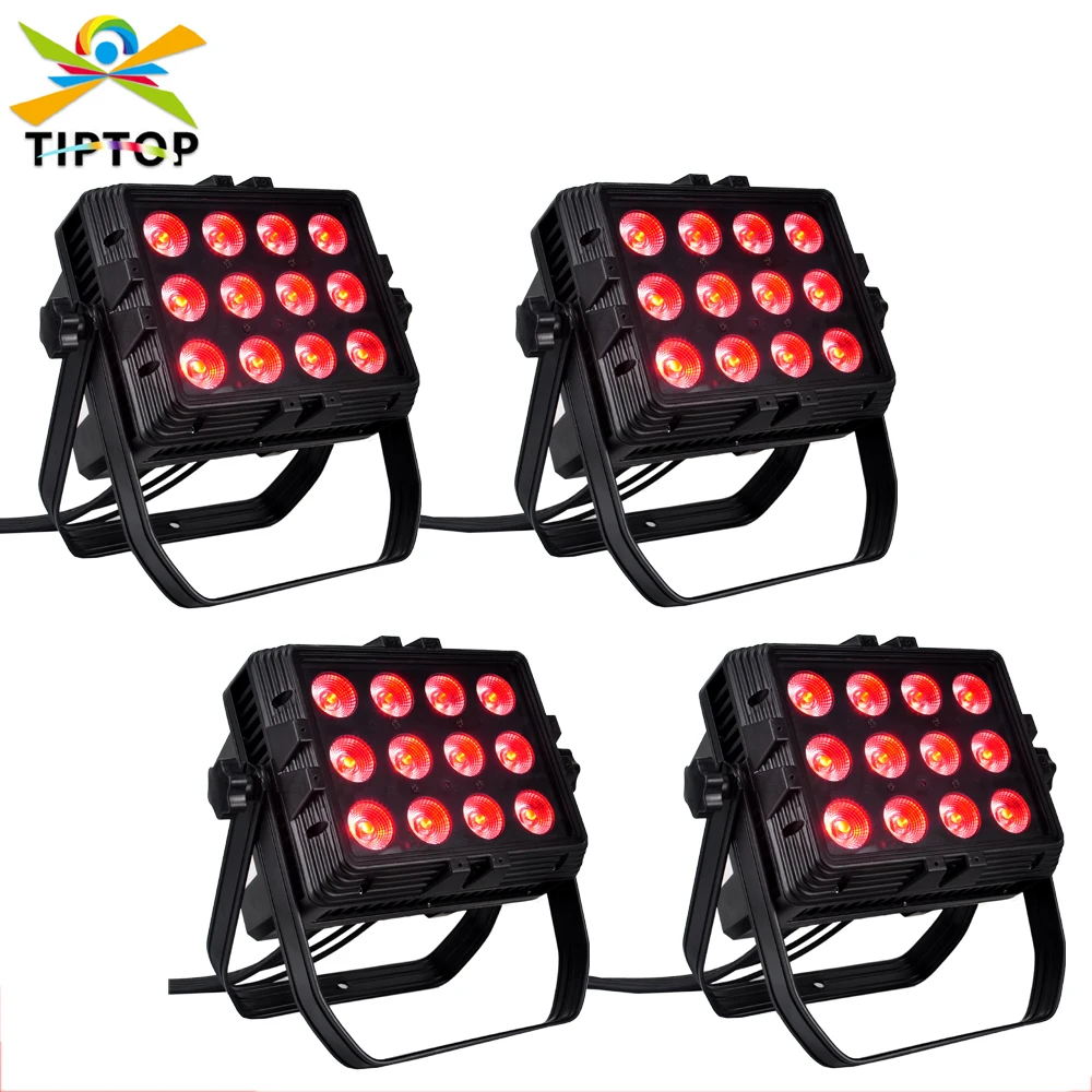 

4 Pack 12x18W Battery Wireless Outdoor Led Flood Light DMX512 Wireless IR Remote Control Aluminum Shell IP65 Li Battery Charge