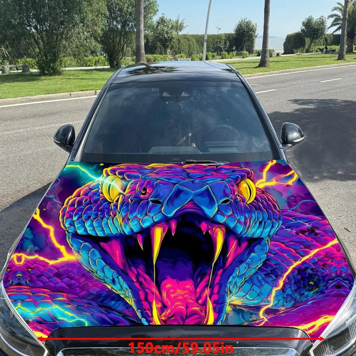 غلاف فينيل للسيارة الملون الشرس بيثون، ملصق غطاء محرك السيارة المقاوم للماء من مادة PVC، ملصق ذاتي اللصق مقاوم للخدش #2