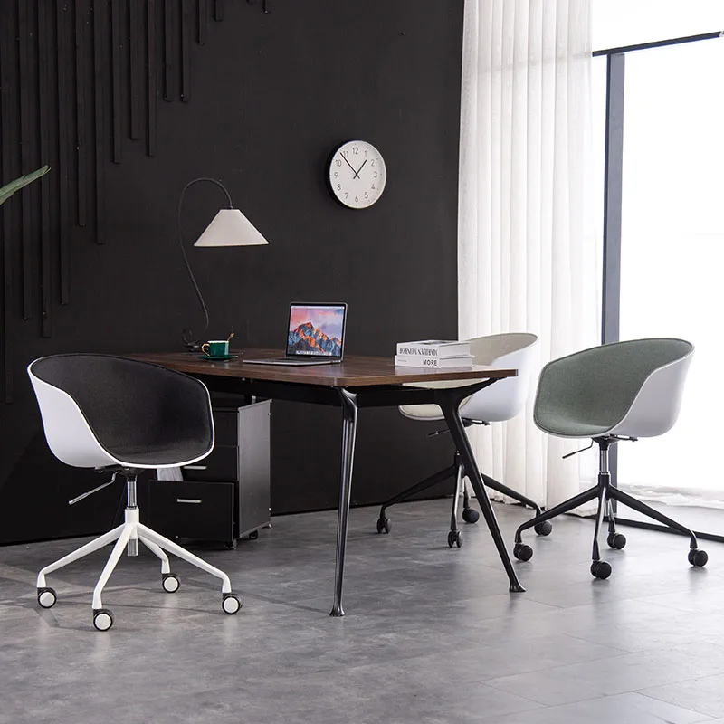 Minimalist Modern Adjustable Swivel Office Chair Nordic Sliding Computer Desk Chair for Dormitory
