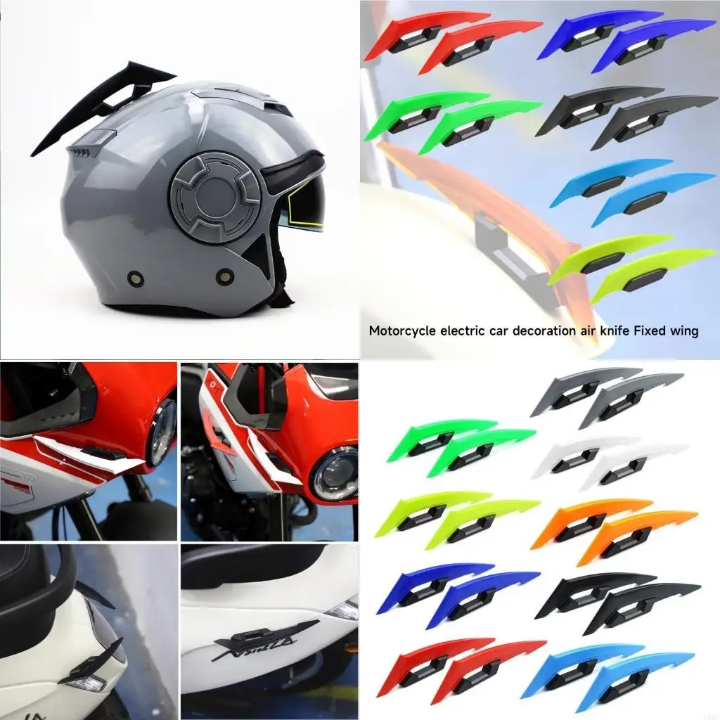 Motorcycle Modification Accessories Universal Aerodynamic Spoiler Wing Self-Adhesive Sticker Decoration 1 Pair New