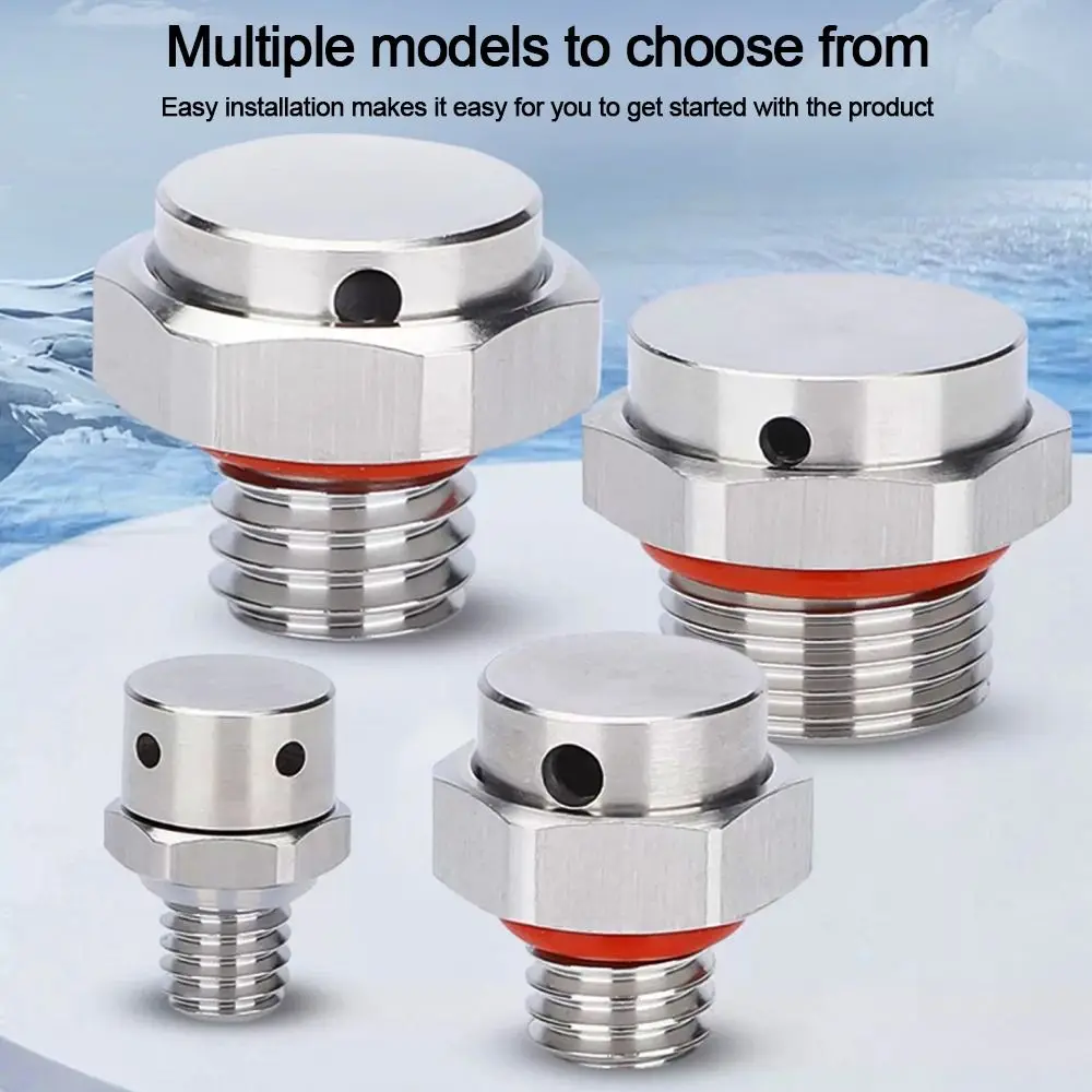 New 304 Stainless Steel Air Vent Valve Waterproof M5 M6 M8 M10 M12 Breather Vent Valve Screw In Pressure Relief Valve
