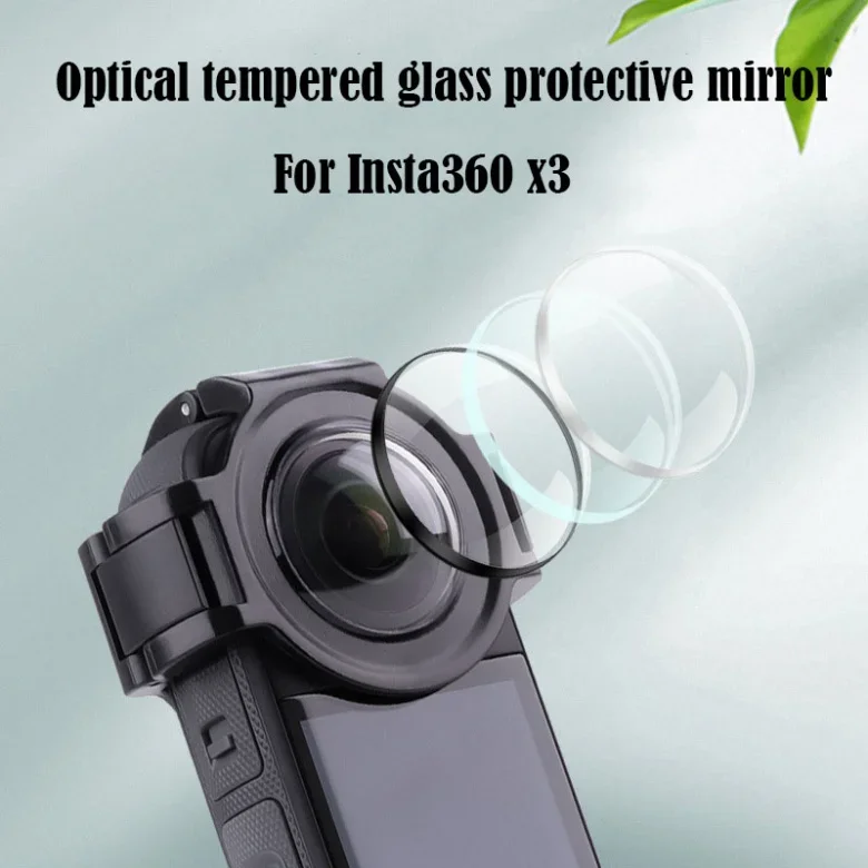 Ckhb-21D 9H البصرية الزجاج المقسى PC غطاء العدسة ل Insta360 X3 كاميرا بانورامية غطاء وقائي المضادة للخدش استبدال