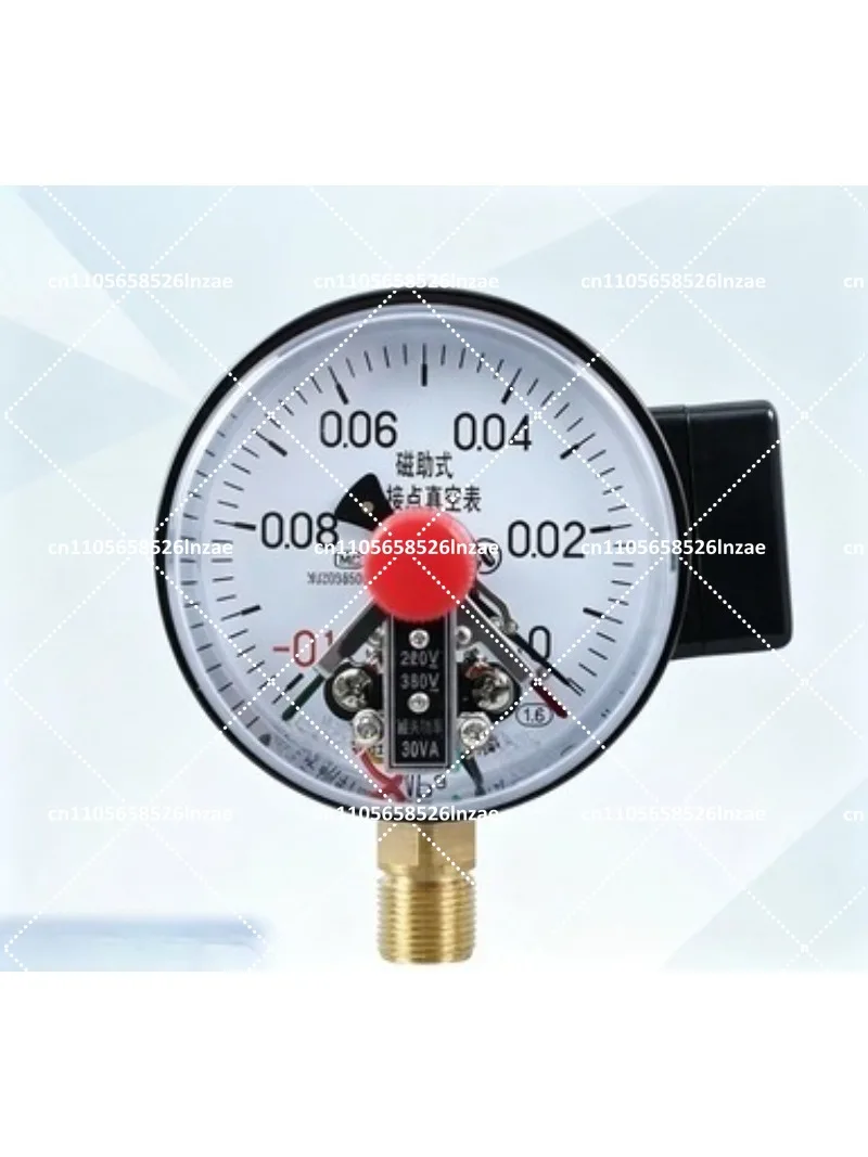 Vacuum Pressure Gauge 0.1-0MPa, Magnetic Assisted Electric Contact Pressure Gauge, Mechanical Vacuum Pressure Control Gauge