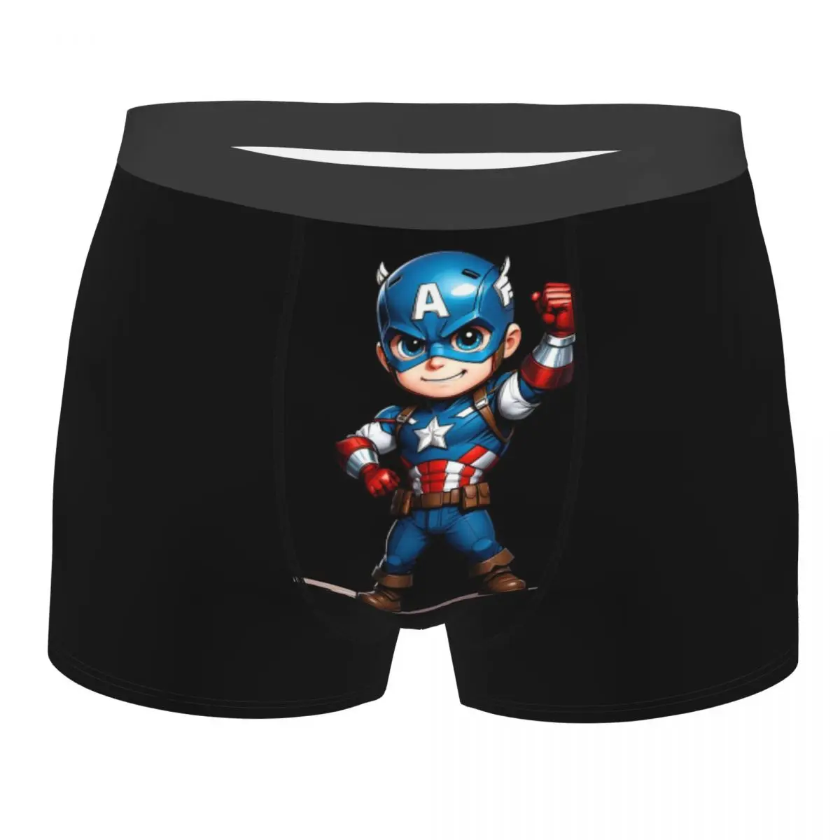 

Custom Cool Captain America Movie Boxers Shorts Panties Men's Underpants Breathable Briefs Underwear