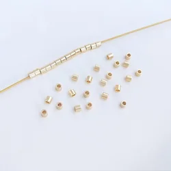 100PCS Gold Filled 2mm Round Tubular Loose Bead DIY Is Used for Jewelry Making Necklace Bead Spacer Bracelet Gasket Loose