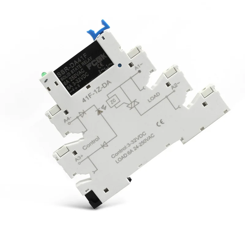 FCGK DC control AC 6A slim interface solid state relay module din ssr slim relay DC control DC 41F-1Z-C2 ssr relay din rail