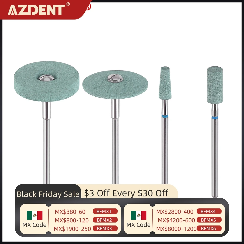 AZDENT Dental Ceramic Diamond Grinder Zirconia Porcelain Polisher Lab Dia.2.35mm HP Medium Grit Polishing Dentistry Tools