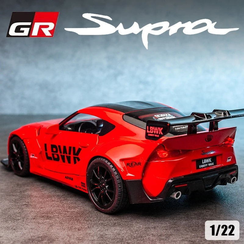 

Металлическая модель спортивного автомобиля GR Supra 1:22, литая под давлением, с имитацией звука и света, игрушка для детей, подарок