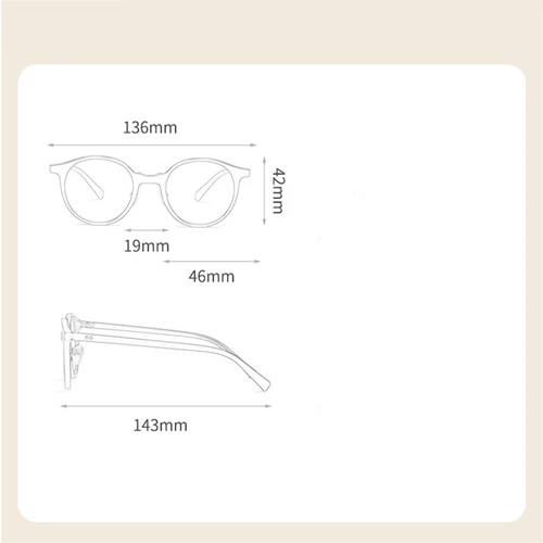 Imagen 2 del producto Gafas redondas antirreflectantes para miopía para mujeres y hombres, lentes ópticas con bloqueo de luz azul y receta de 0-0,5-0,75 a-6,0