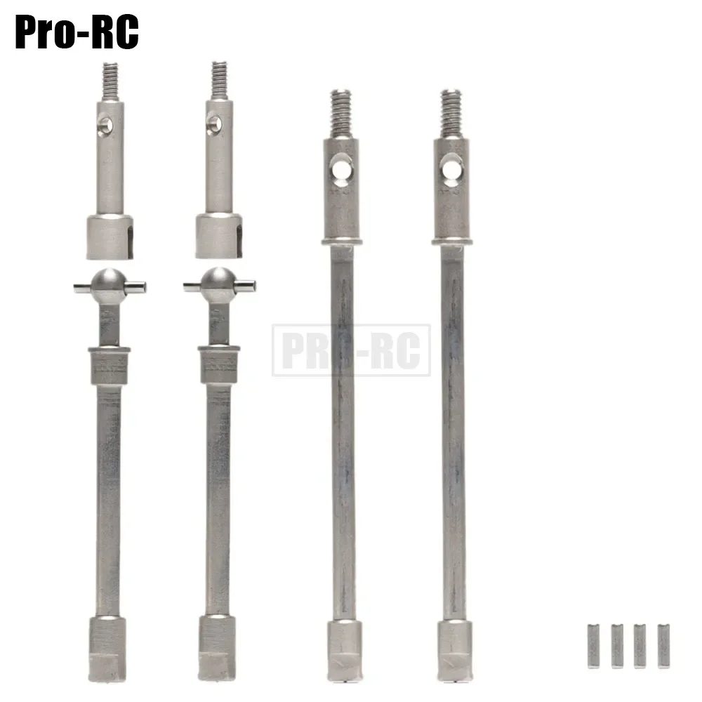 1Set Stainless Steel Front and Rear Axle CVD Drive Shaft for 1/24 RC Rock Crawler Car Axial SCX24 90081 Universal Accessories