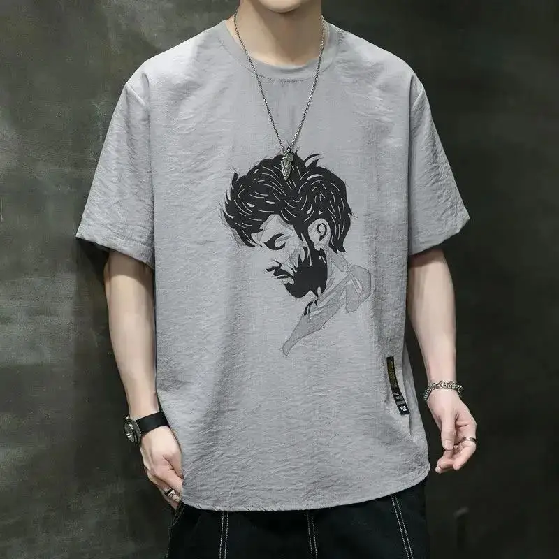 2025 Summer New Arrival Loose Men's Short-sleeved T-shirt Fashion Men's Half-sleeved Casual T-shirt Men's Loose Luxury T-shirt image 2