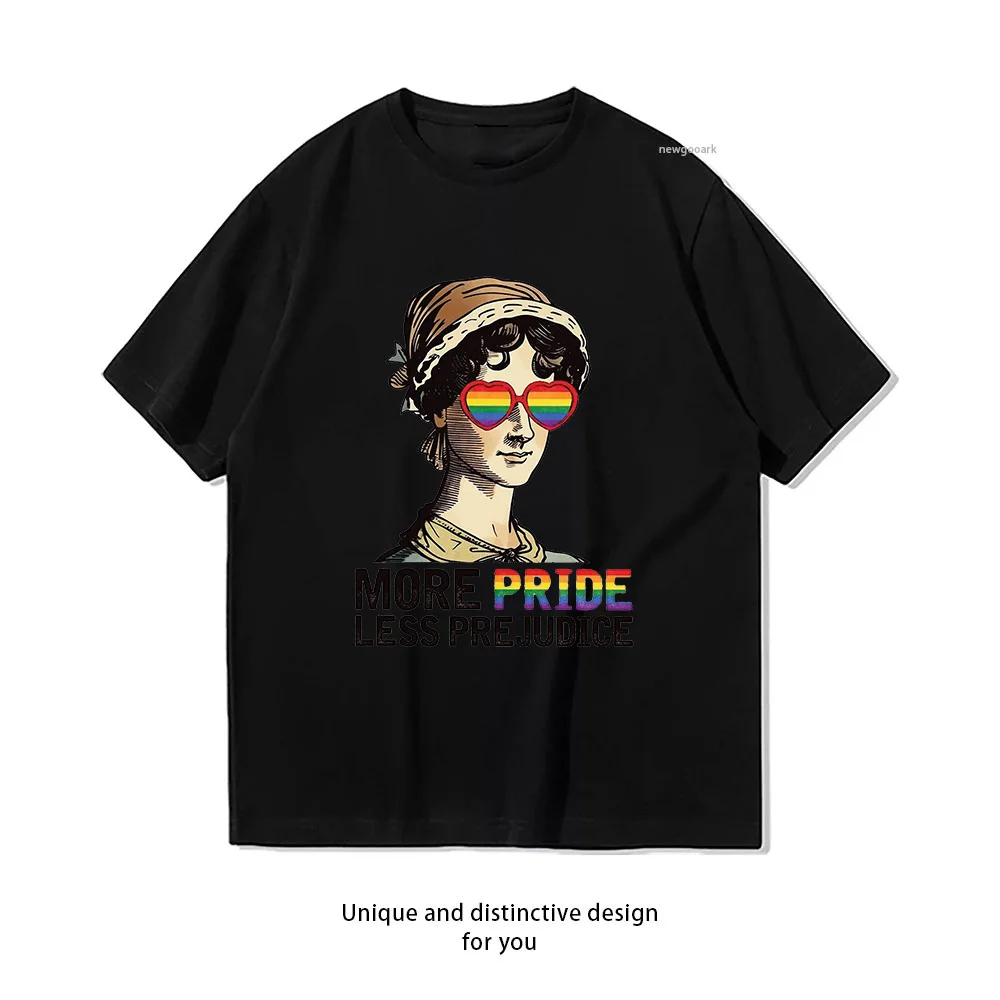 More Pride Less Prejudice Lgb Jane Austen Proud Ally Pride Month Classic T-Shirt woman man summer cotton graphic t shirts Adult