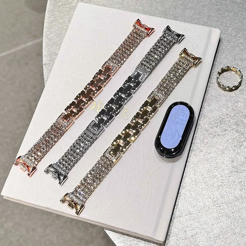 

Luxury Diamond Smartwatch Strap for Xiaomi Band 8 9 10 Women Correa Jewelry Metal Watch Bracelet for Mi Band 8 9 Pro Wristband