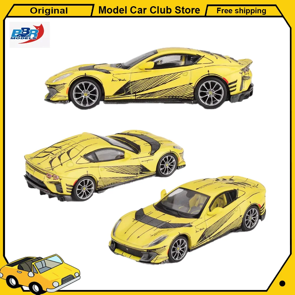 

Модель автомобиля BBR 1:64 Ferrari 812C, желтая, из сплава, коллекционная, миниатюрная, литая, для хобби, игрушка, настольное украшение, подарок