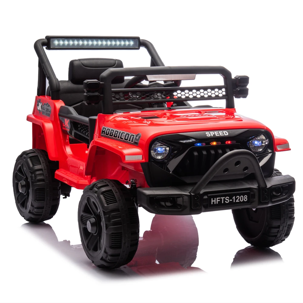 12V Kids Ride-On Electric Truck Car with Parental Control, 4-Wheel Suspension, Bluetooth, Battery Indicator, LED Light