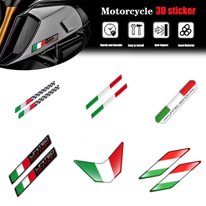 

3D наклейка на мотоцикл, наклейки с флагом Италии, ограниченная серия, чехол для наклейки для Aprilia Ducati piaggio vespa Accosato, наклейка