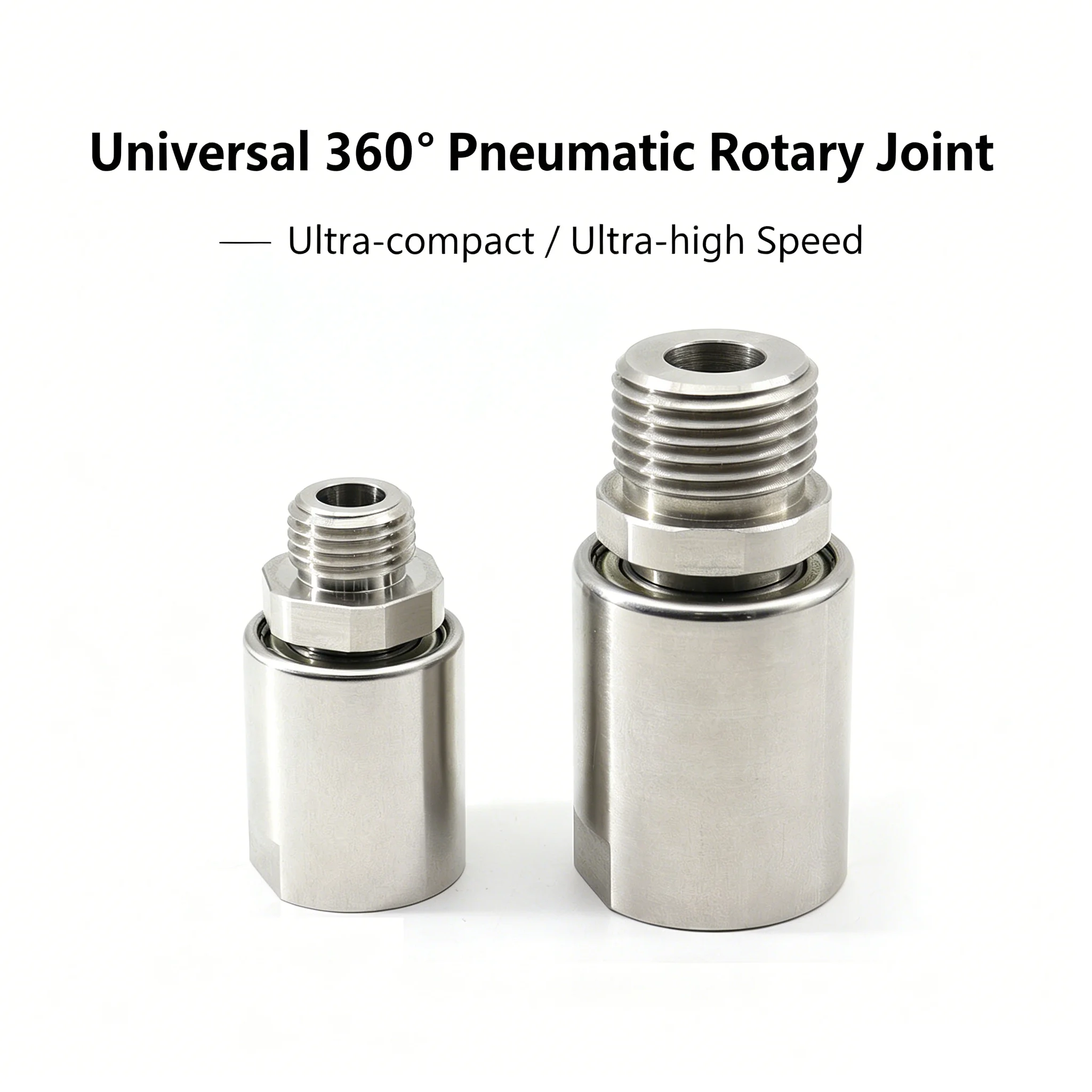 Joint Male Thread Anti-Winding 304 Stainless Steel Single Channel Connector 360° Rotating Universal Pneumatic Rotary