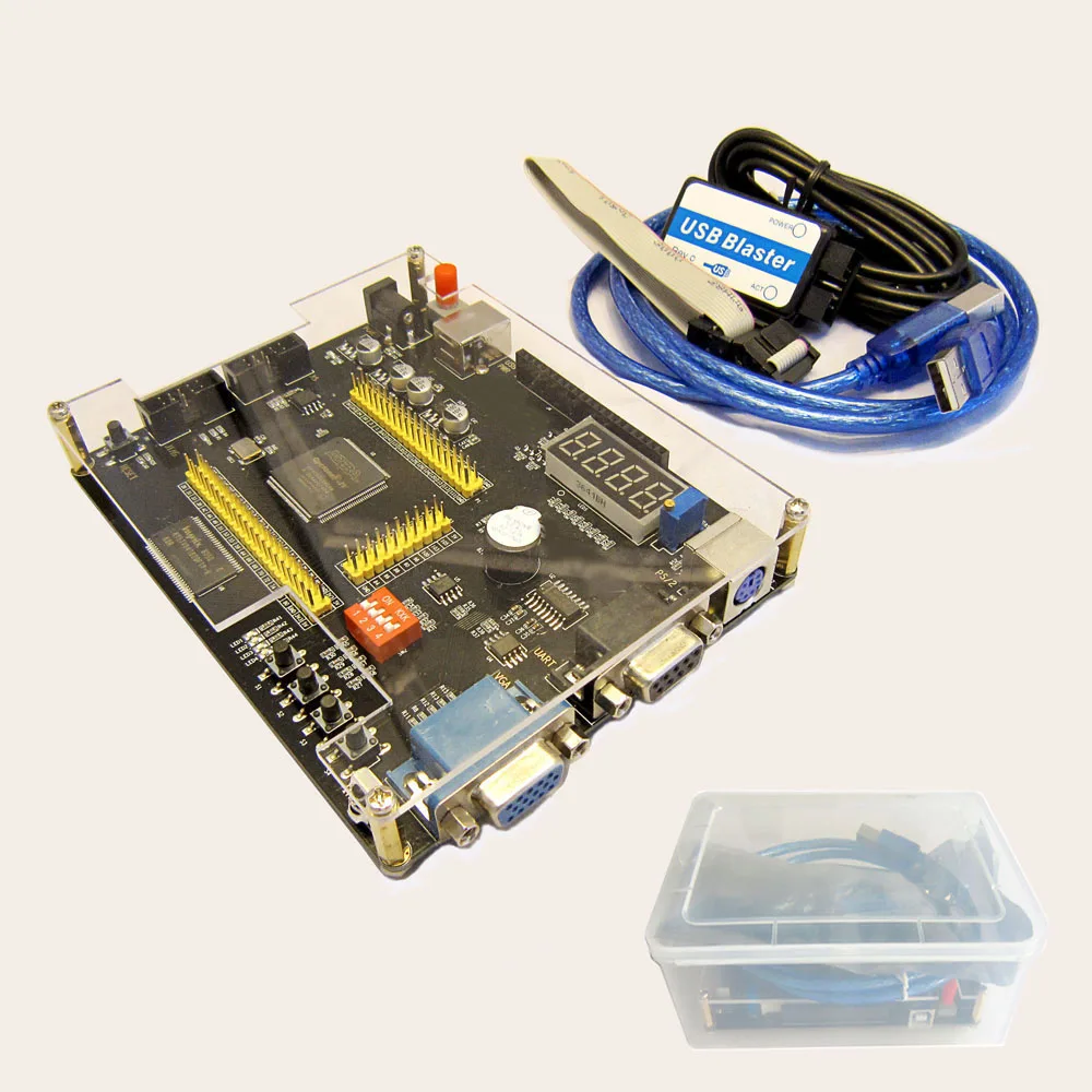Educational DIY Kit for Altera CycloneIV FPGA, Includes EP4CE6 EP4CE10 PCB Board & USB Download Cable + Plastic Box
