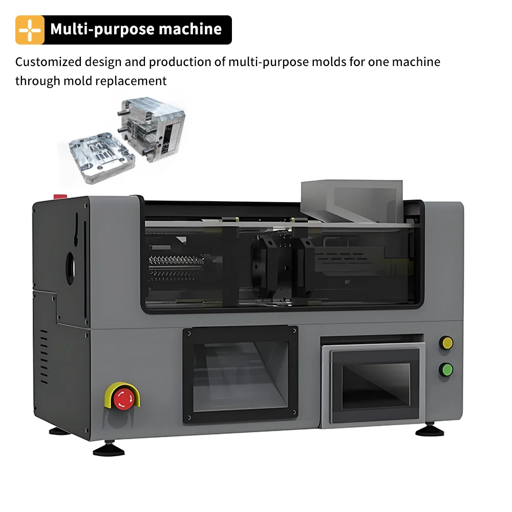 Mini 100 30g Desktop 3T Injection Molding Machine Horizontal Molding Machine For Polymer Plastic PC ABS Products Horizontal