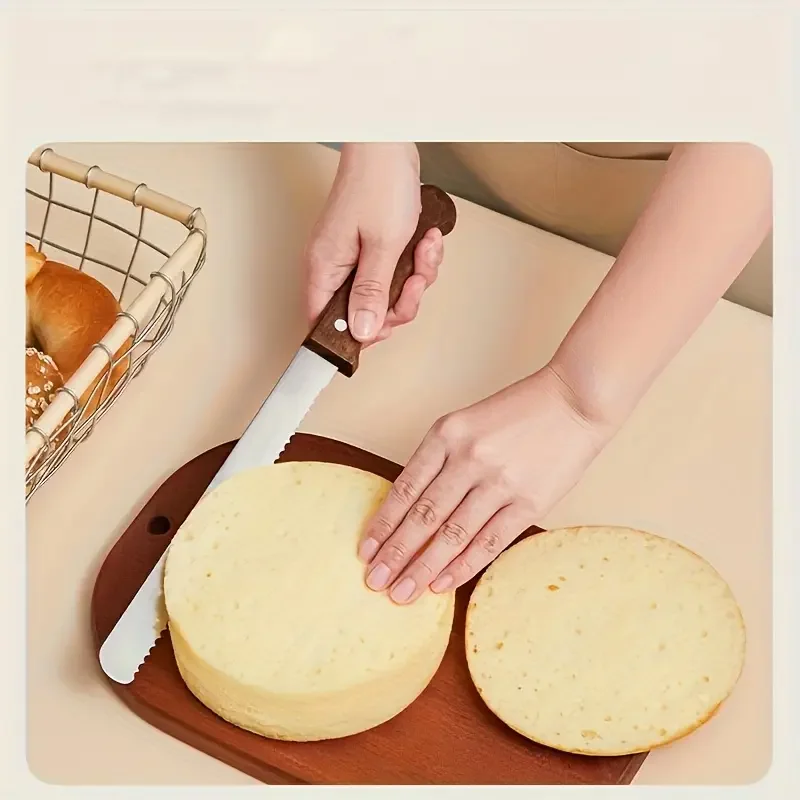 

10 Inch Coarse tooth Best Serrated Bread Knife Cake Cutting Long Baguette Cutter Stainless Steel Loaf Slicer/Slicing