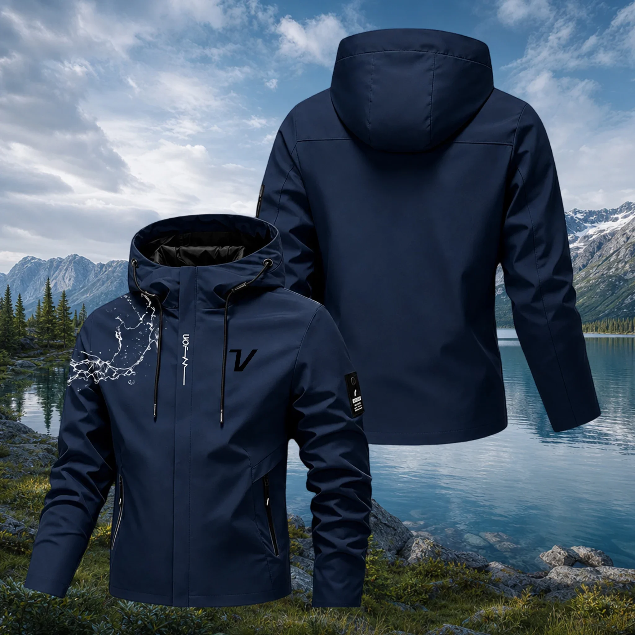 Men's casual hooded jacket, suitable for outdoor activities, cycling, travel, and leisure - stylish sports jacket