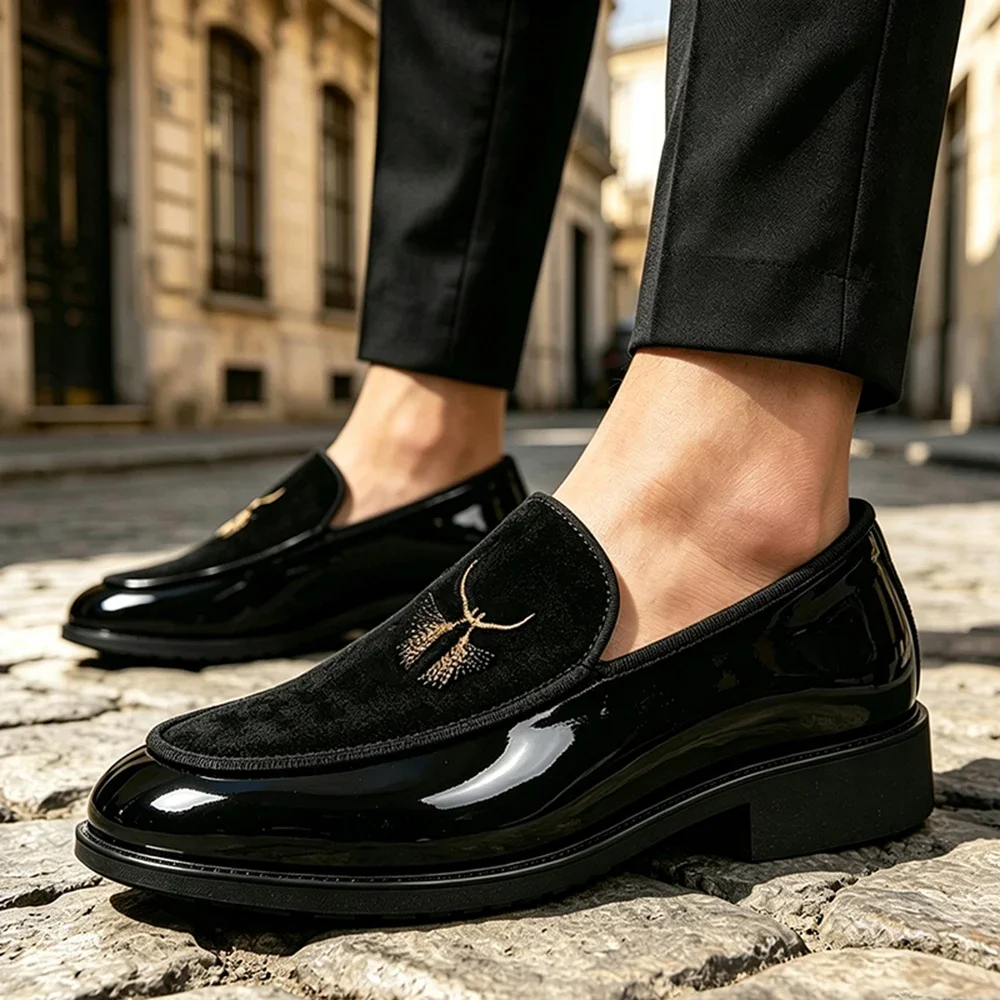 Men's Loafers Suede Leather Mixed Slip On Casual Business Shoes Male Designer Driving Loafer Wedding Dress Men Shoes