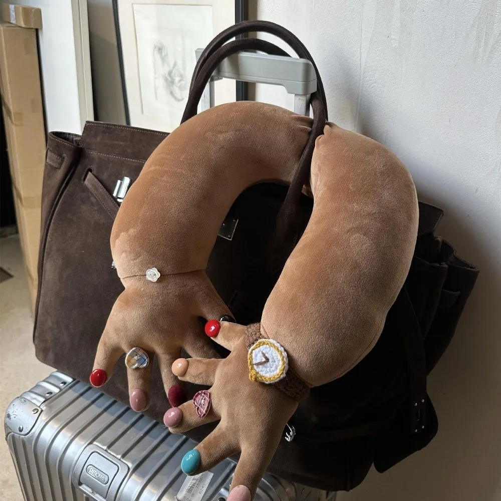 

Кукольная подушка, мягкая подушка для поддержки шеи, блестящие гвозди, утолщенная забавная подушка для пальцев, удобная U-образная подушка, домашний декор