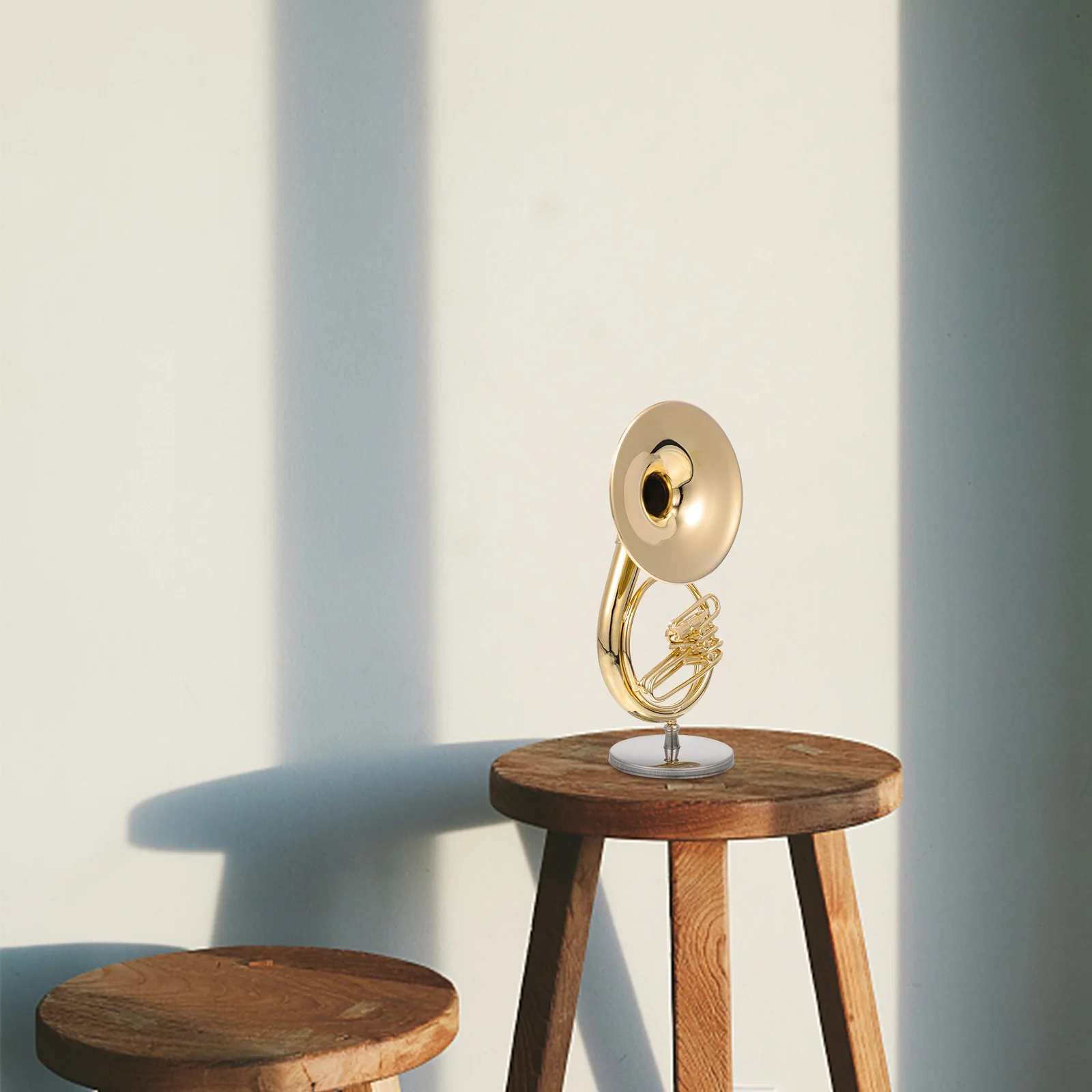 Musical Instrument Model Desktop Decor Instruments Large 24k Gold Plated Copper Delicate Office