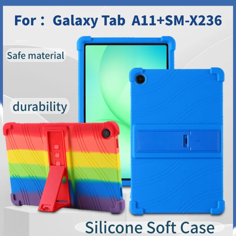 

For Samsung Galaxy Tab A11 Plus/A11+ 11-inch Tablet Case Shell Shockproof Silicone Tablet Cover Lightweight KidsFriendly SM-X236