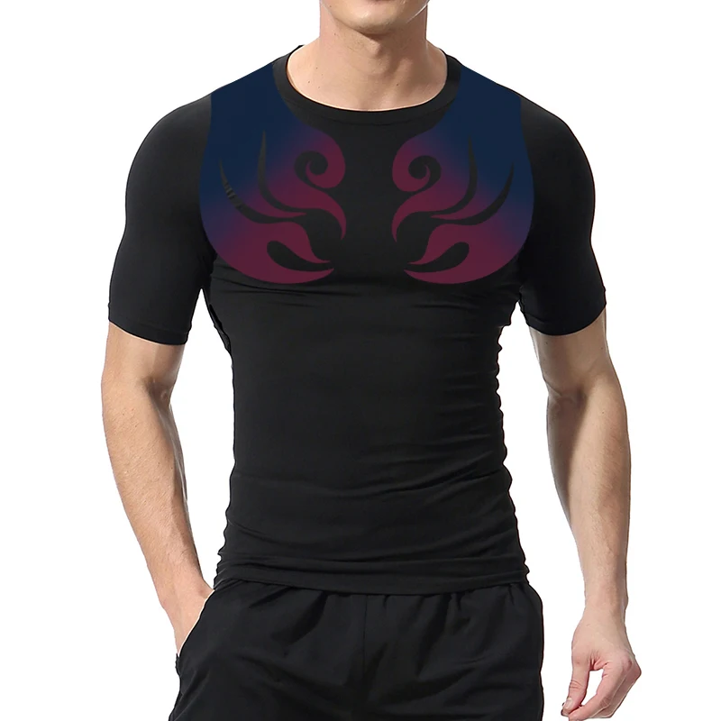 3D Print Athletic Quick Dry Tshirts for Men Stylish Gym Workout Running Compression Shirts Undershirts Baselayers Tees Tops