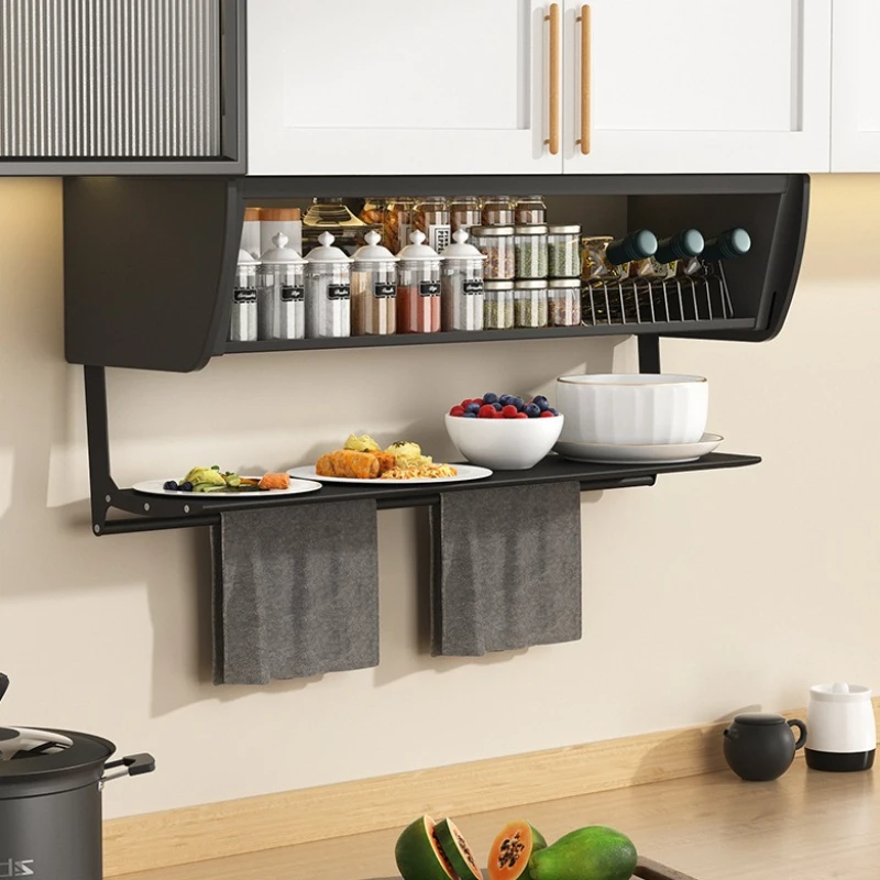 

Kitchen Storage Rack Cabinet Wall Foldable Organize Holders Portable Seasoning Storage Racks Home Decor Organization Accessories