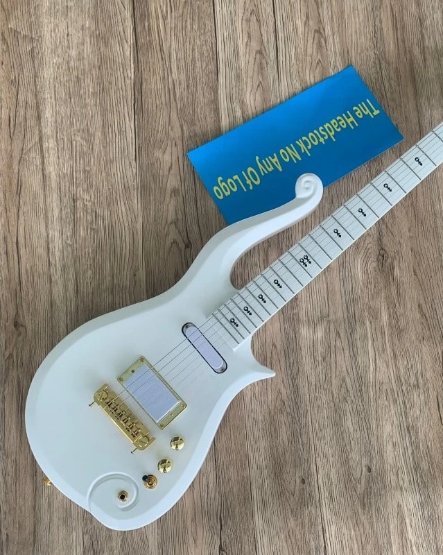 2026 Glossy White Solid Guitar Unique Symbol‑Shaped Inlays SH Pickups Stock Guitar